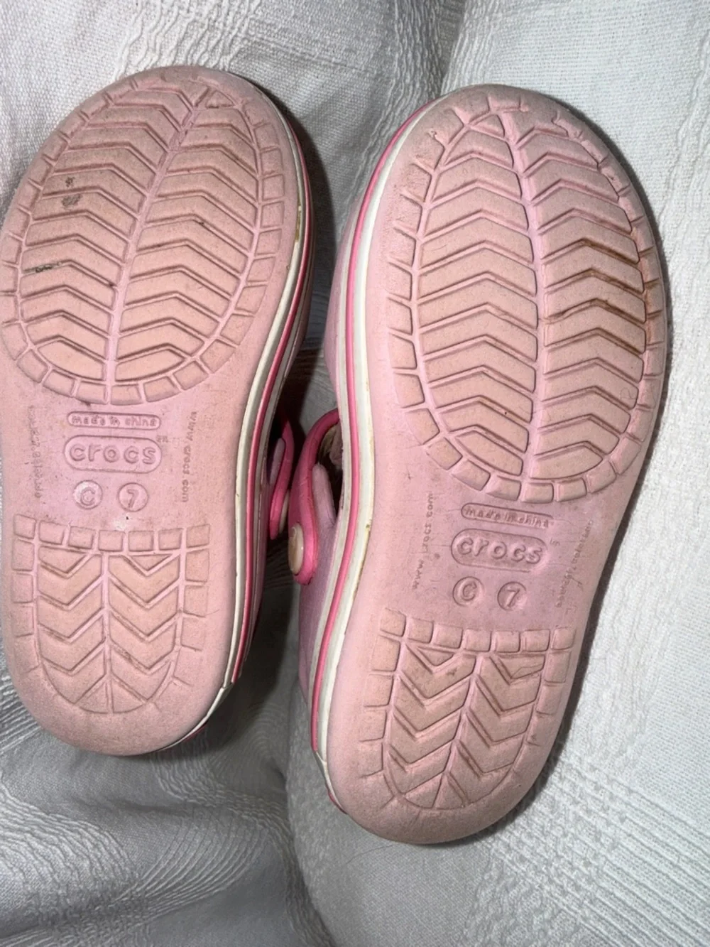 CROCS Kids Pink Dual-Strap Sandals size C7